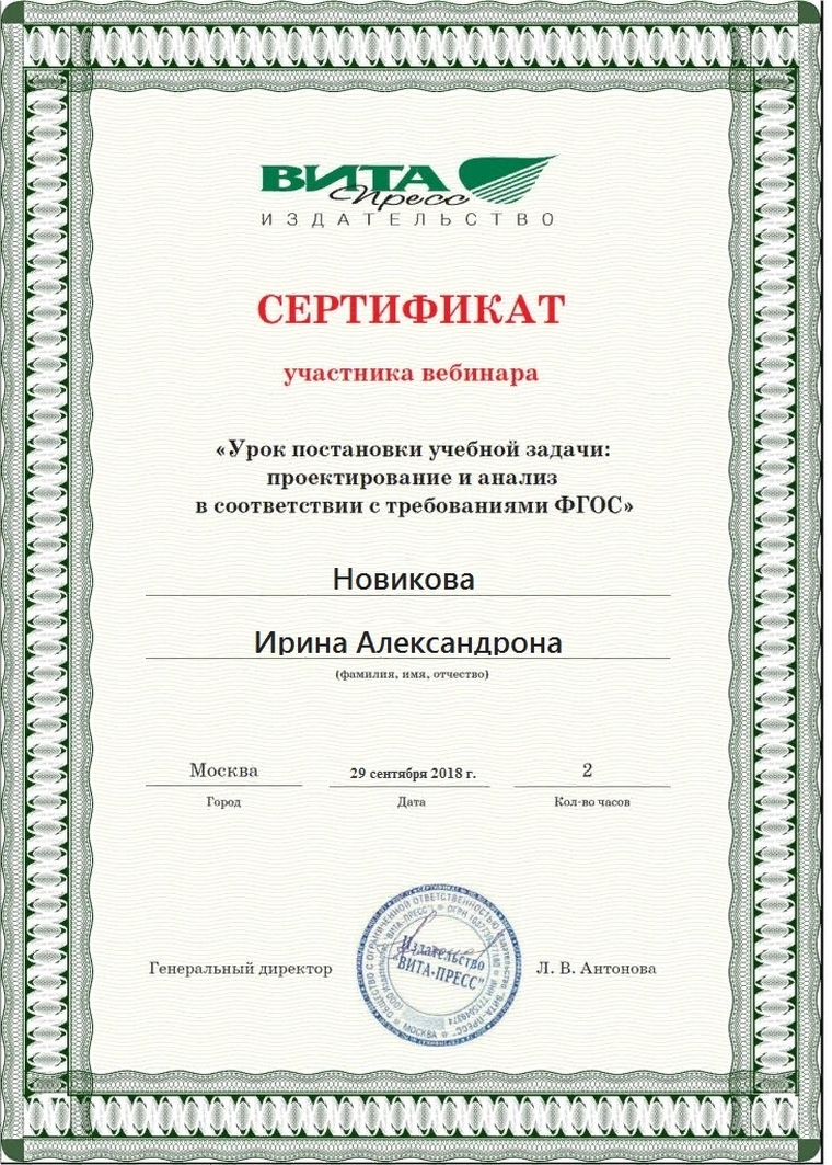 Сертификат участника вебинара образец